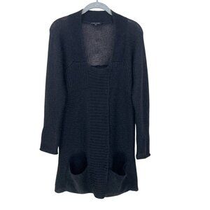 Eileen Fisher Sweater Cardigan Size S Black Mohair‎ Wool Long Quite Luxury Boho